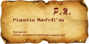 Planetta Manfréda névjegykártya